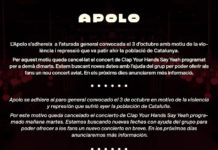 Clap Your Hands Say Yeah es queden sense actuar a Barcelona per l’Aturada General