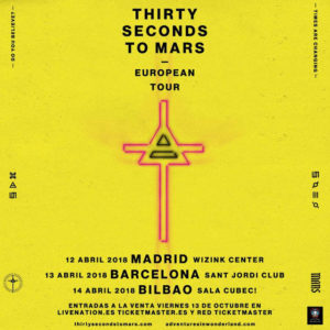 Thirty Seconds to Mars presentaran el seu nou disc el 13 d’abril a Barcelona
